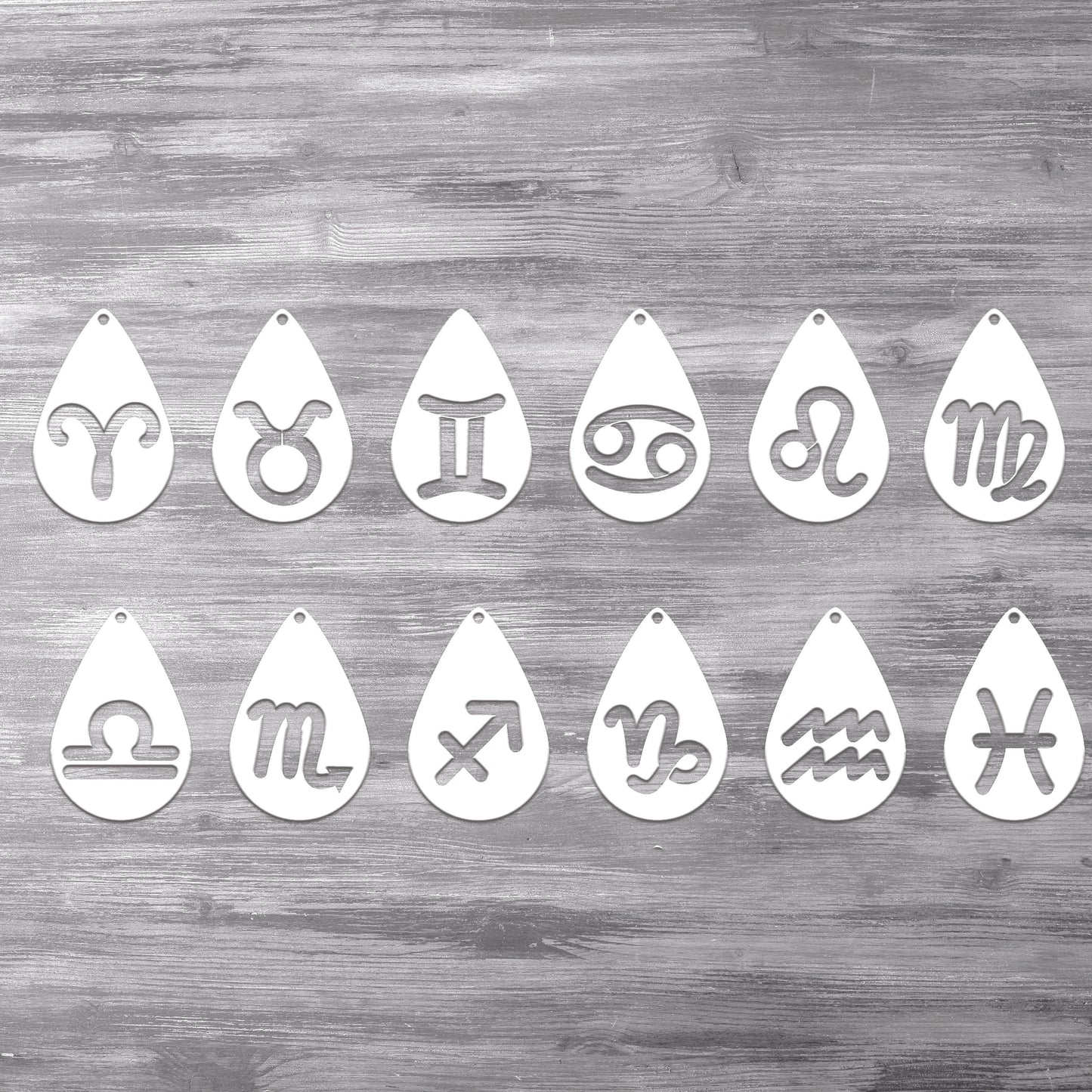 Teardrop Zodiac Collection Earrings for Sublimation